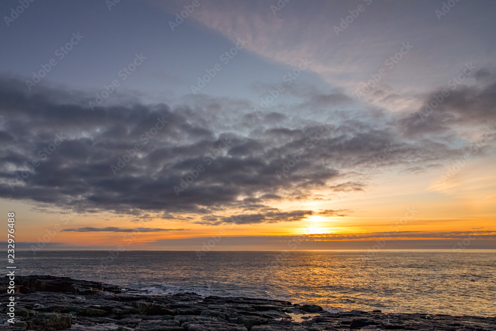Dawn at the coastline of Craster, Northumberland 