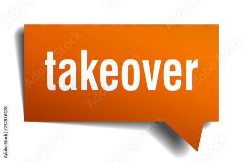takeover orange 3d speech bubble