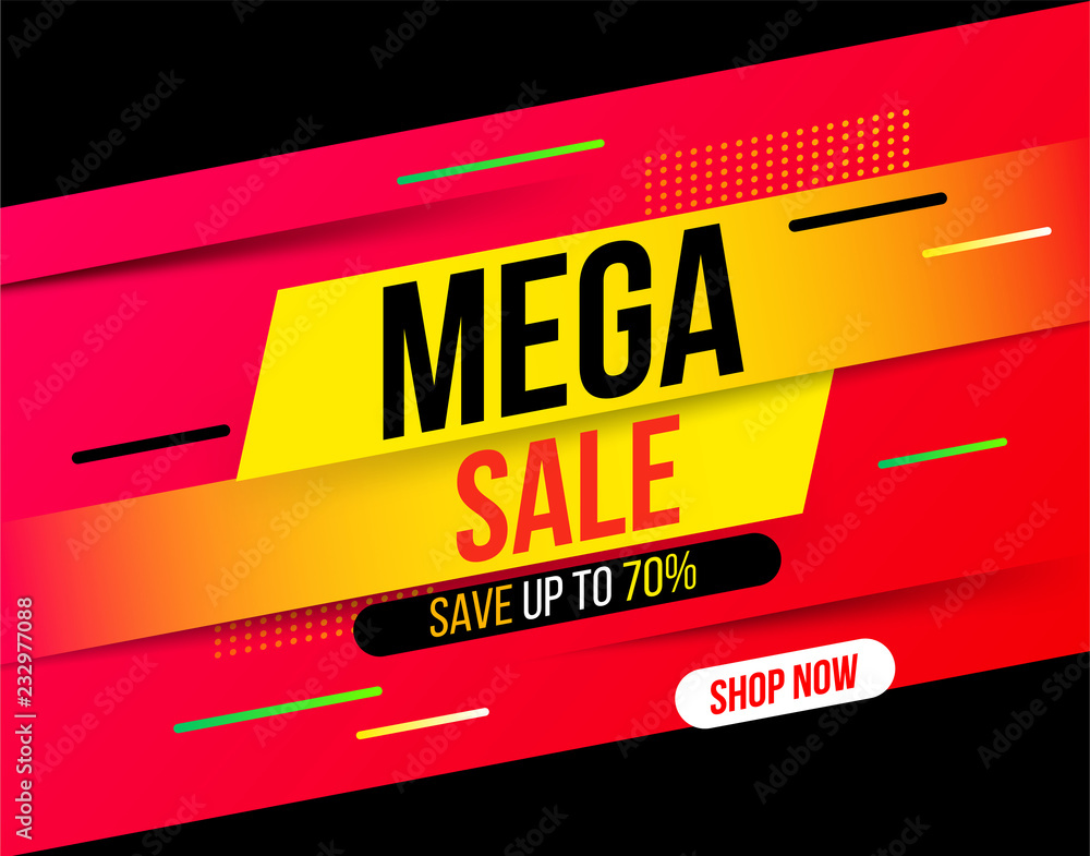 Abstract dynamic sale banner in bright red color for special offers, sales and discounts. 70% off Abstract dynamic sale banner in bright red color for special offers, sales and discounts. 70% off