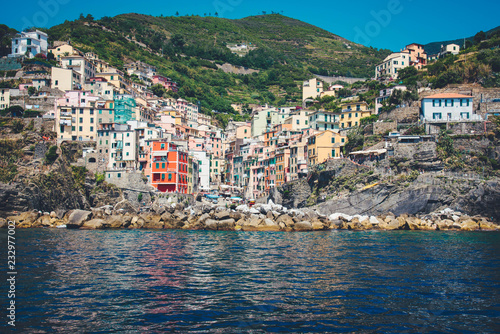 Fototapeta Naklejka Na Ścianę i Meble -  Scenic view of colorful village Riomaggiore.