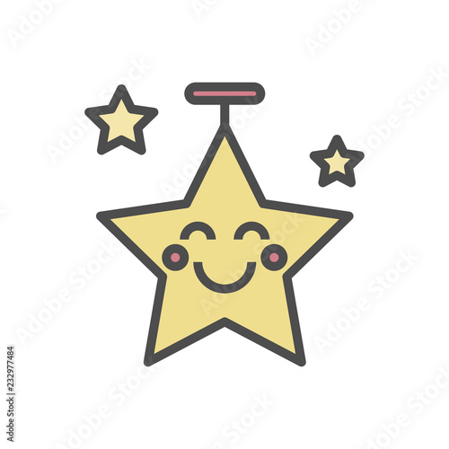 Christmas star decoration line icon
