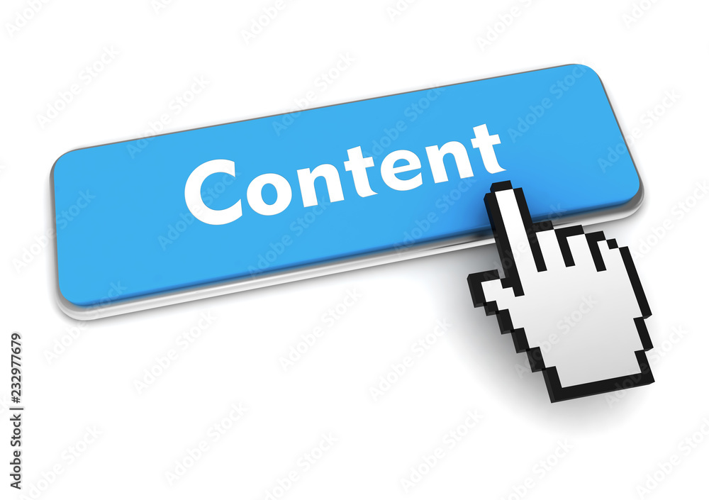 content button concept 3d illustration content button concept 3d illustration