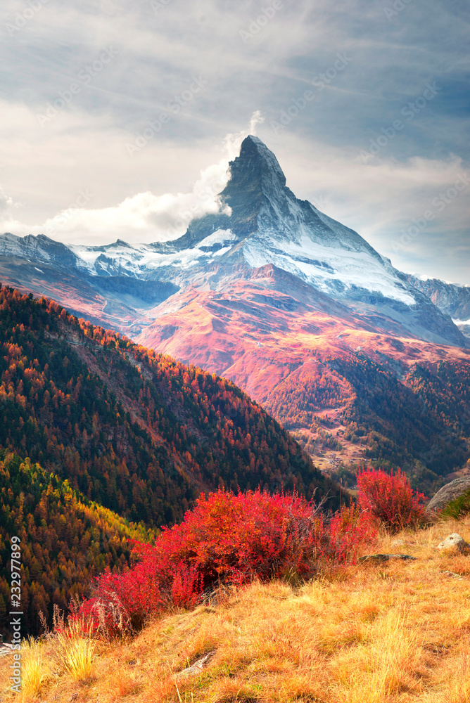 Matterhorn slopes in autumn