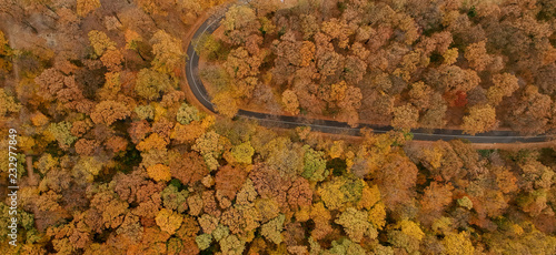 Aerial view at the road in ...