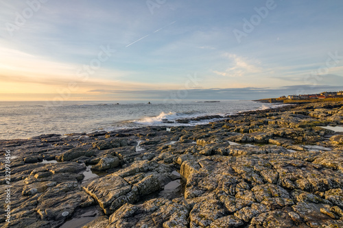 Dawn at the coastline of Craster, Northumberland 