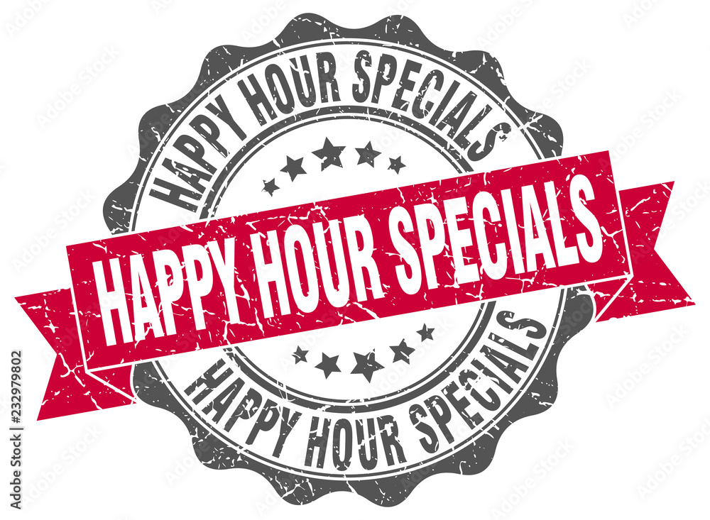 Obraz premium happy hour specials stamp. sign. seal