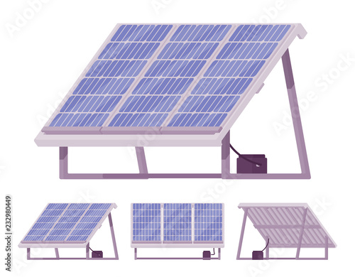 Solar cells panel kit with battery