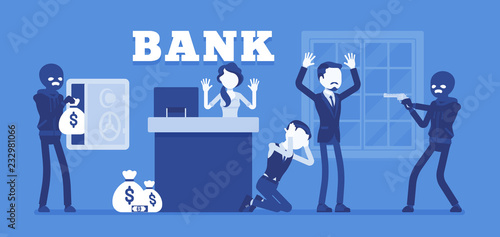 Bank robbery by masked criminals
