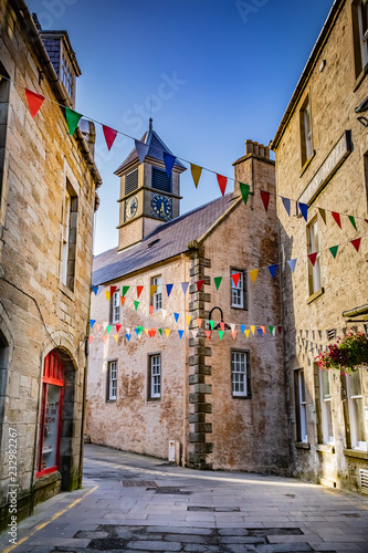 Foto Street view of Lerwick at Shetland Islands
