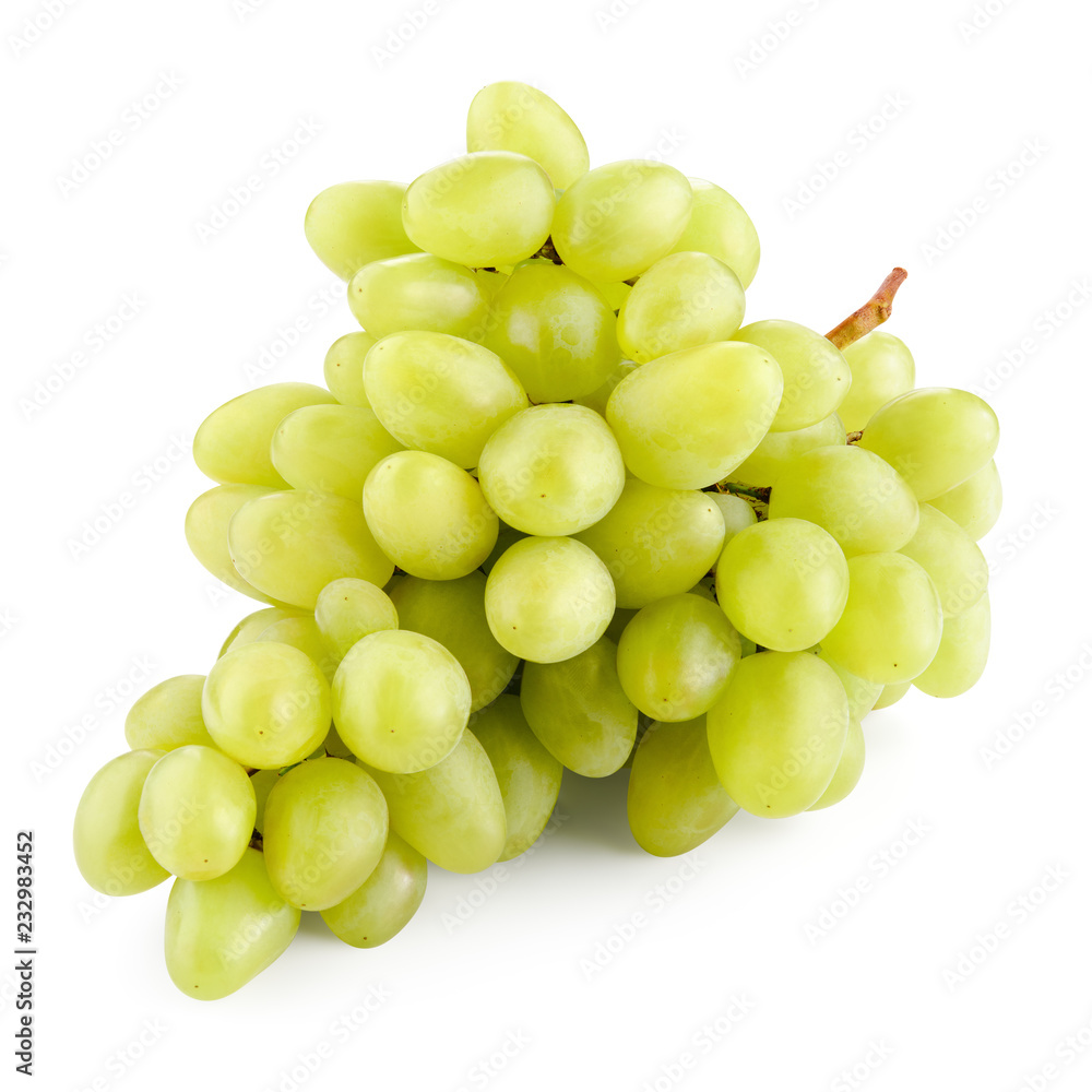 Grapes. Green grape. Grapes isolated on white. With clipping path. Full depth of field Grapes. Green grape. Grapes isolated on white. With clipping path. Full depth of field