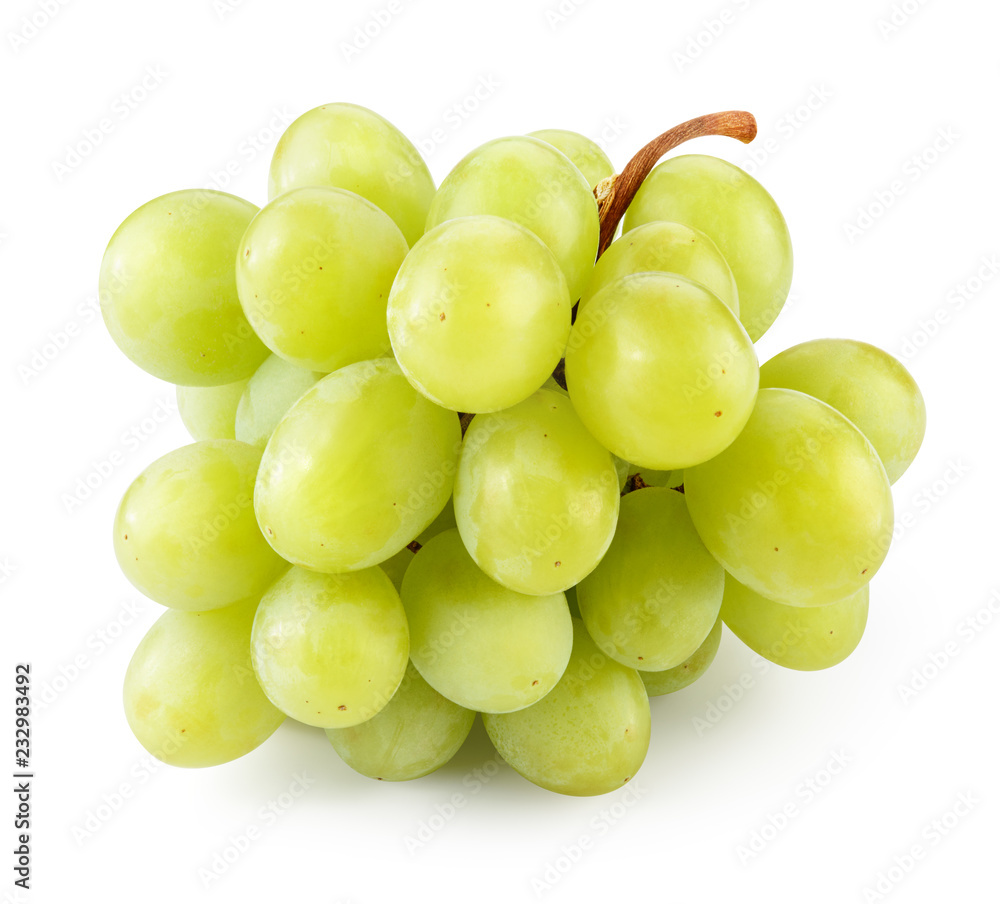 Grape. Grapes isolated on white. Green grape. With clipping path. Full depth of field Grape. Grapes isolated on white. Green grape. With clipping path. Full depth of field