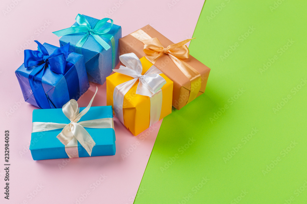 gift box on color background