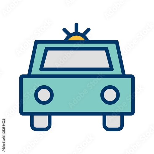 Police Car Transport filled two Color Icon