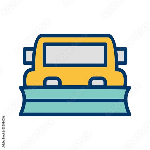 Snowplow Transport filled two Color Icon