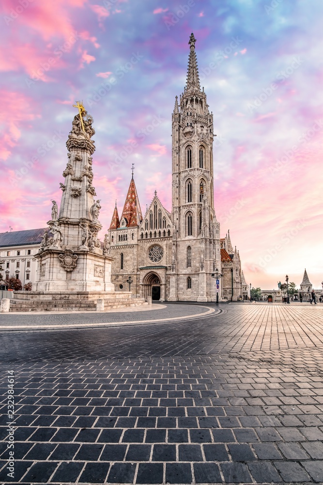 St. Matthias Church's in the Fisherman's Bastion, Budapest, Hungary.