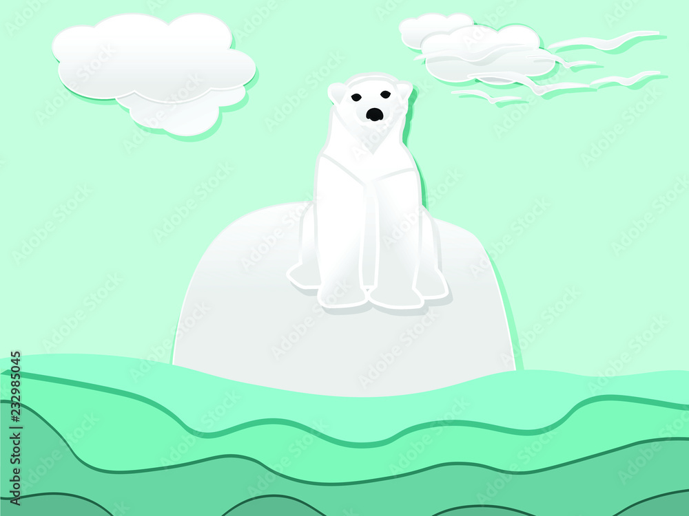 Alone polar bear on ice berg Alone polar bear on ice berg