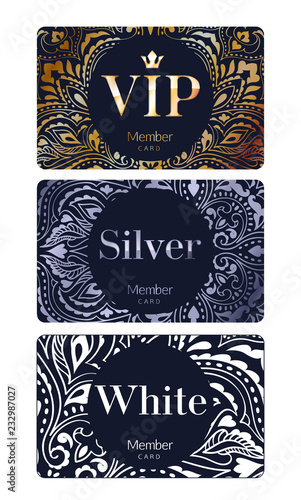 Member or discount cards with abstract background