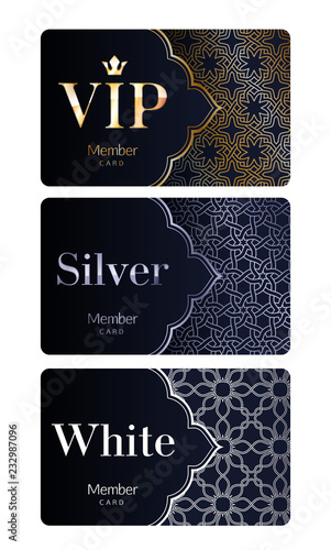 Member or discount cards with abstract background