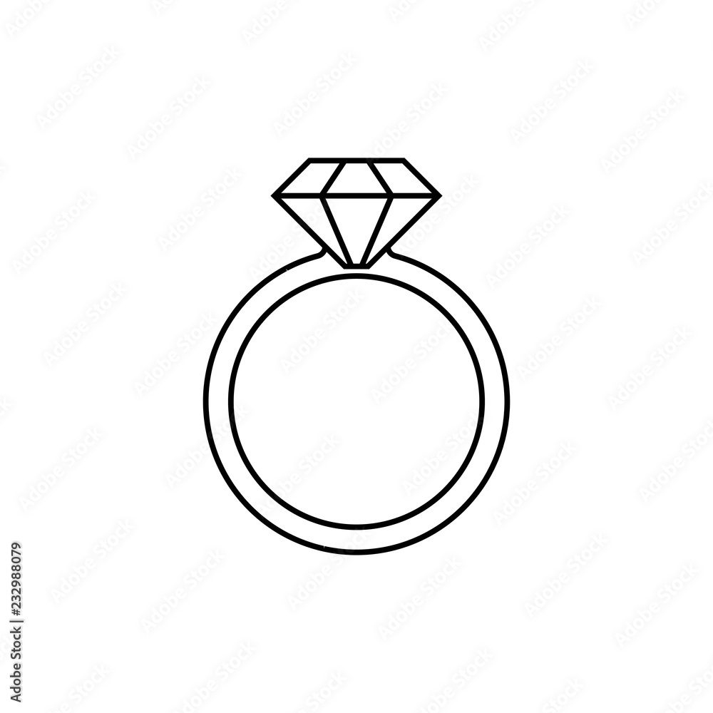 Diamond ring vector sketch icon isolated on background. Hand drawn Diamond ring  icon. Diamond ring sketch icon for infographic, website or app. Stock  Vector | Adobe Stock