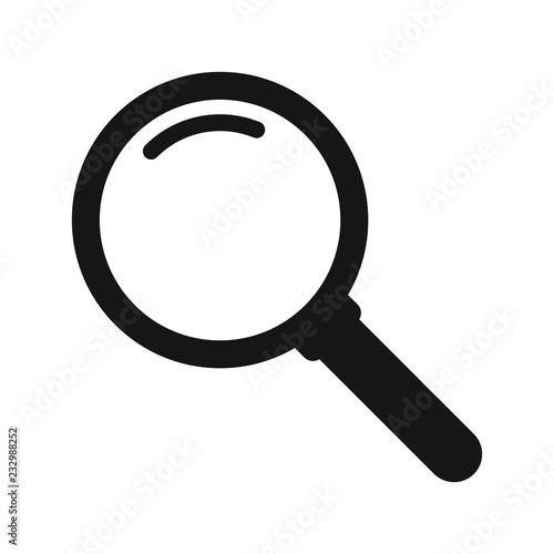 Search icon. Magnifying glass icon, vector magnifier or loupe sign.