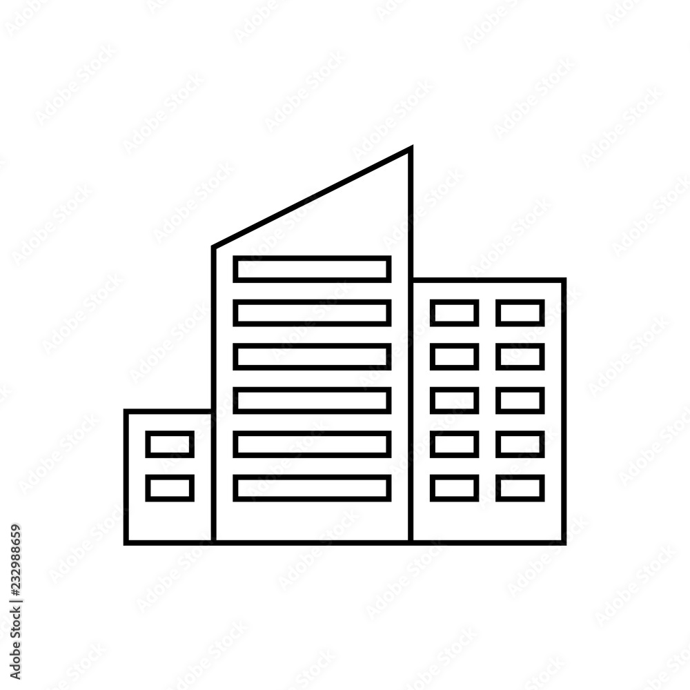Office building line icon, outline vector sign, linear style pictogram isolated on white. Symbol, logo illustration. Office building line icon, outline vector sign, linear style pictogram isolated on white. Symbol, logo illustration.