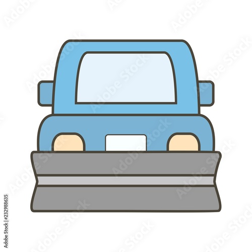  Snowplow Transport Flat Outline Icon