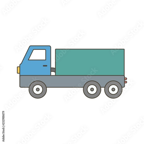  Dumper Transport Flat Outline Icon