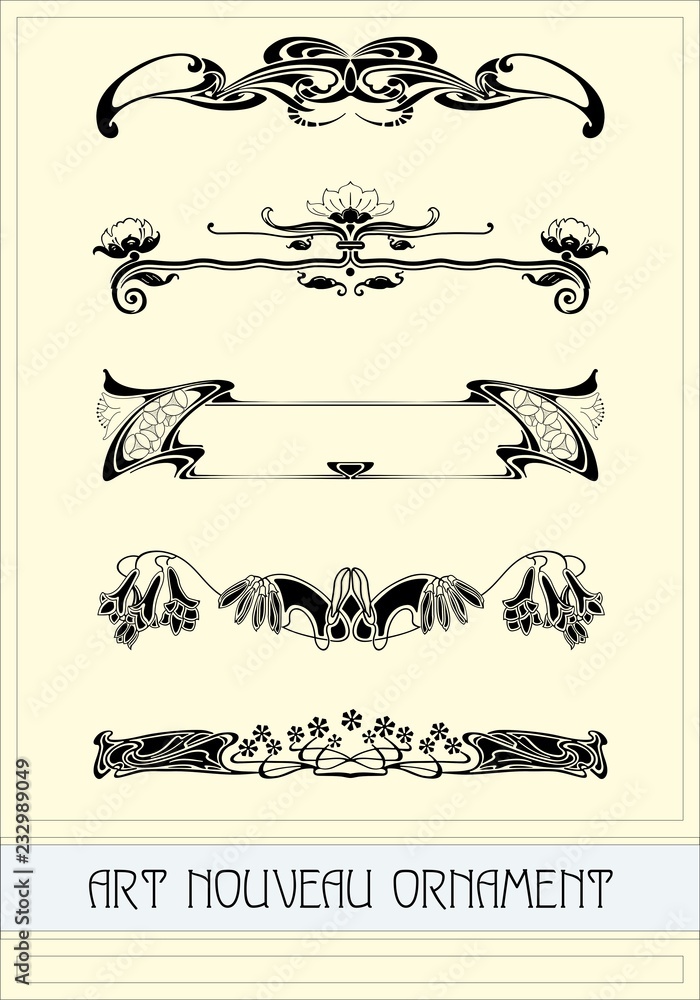 Vector Art Nouveau decor, ornament, pattern Vector Art Nouveau decor, ornament, pattern