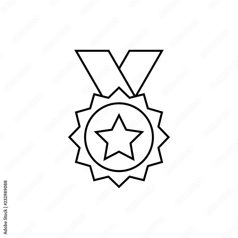 Award medal outline icon. linear style sign for mobile concept and web design. Medal on ribbon simple line vector icon. Symbol, logo illustration. Award medal outline icon. linear style sign for mobile concept and web design. Medal on ribbon simple line vector icon. Symbol, logo illustration.