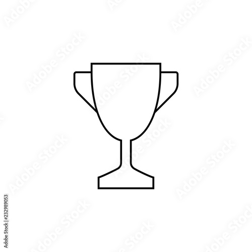 Trophy cup line icon vector.