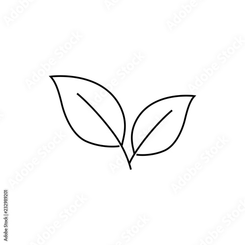 Leaf outline icon. linear style sign for mobile concept and web design. Eco simple line vector icon. Symbol, logo illustration.