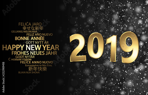 happy new year 2019 greetings background