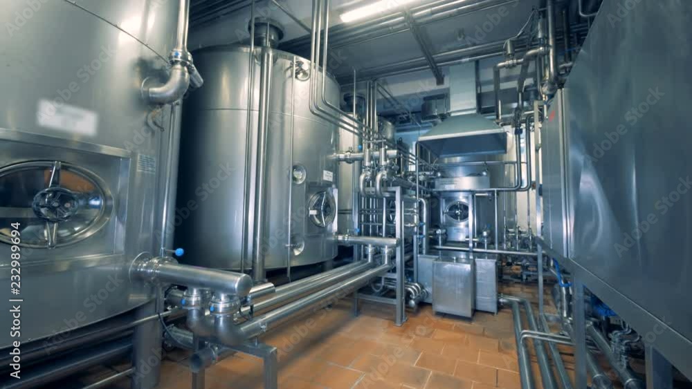 Distillery equipment and pipeline system in a factory facility Distillery equipment and pipeline system in a factory facility