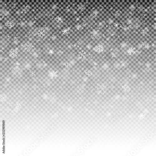 snow flakes background with transparency