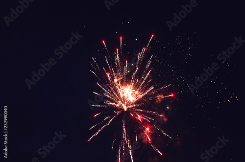 Beautiful colorful december fireworks on happy new year