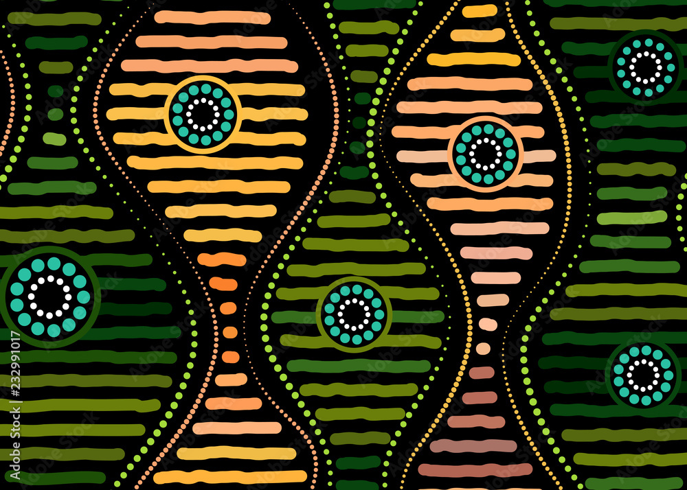 Aboriginal art vector background. Stock Vector | Adobe Stock