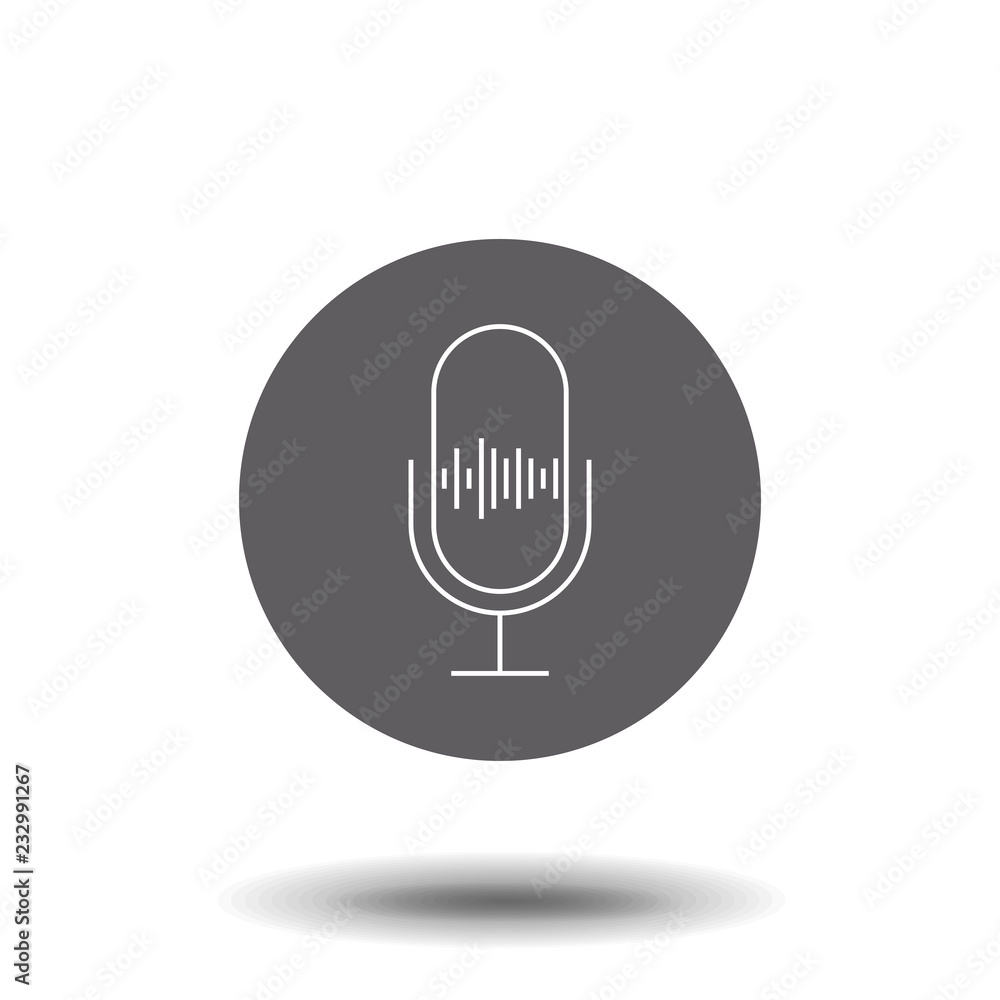 Record button vector line icon isolated on white background. Voice record app line icon for infographic, website or app. Icon designed on a grid system. Record button vector line icon isolated on white background. Voice record app line icon for infographic, website or app. Icon designed on a grid system.