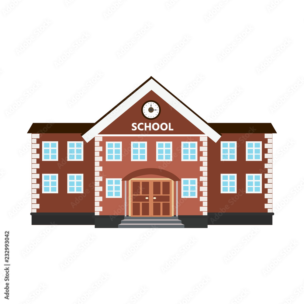 Vector illustration of a school building. Flat style. Vector illustration of a school building. Flat style.
