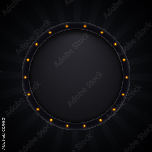circle banner with lamp. Vector illustration