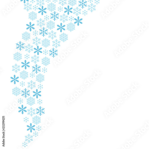 Ornament of snowflakes in the form of waves, curls or snow blizzard. Vector