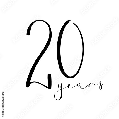20 YEARS vector brush calligraphy icon