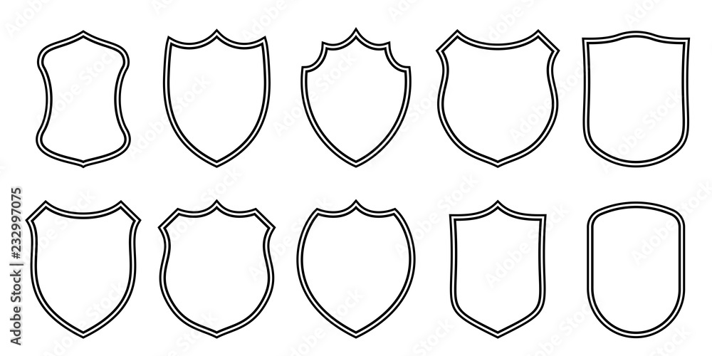 Badge patches vector outline templates. Vector sport club, military or
