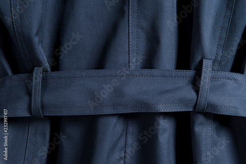 Blue coat belt detail detail