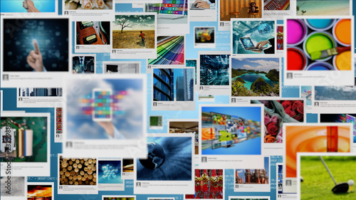 Photo gallery and Picture sharing concept on Internet