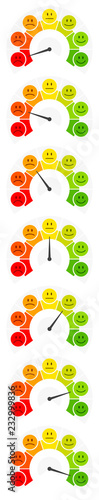 7 Mood Faces Color Barometer Public Opinion Horizontal