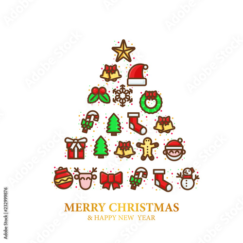 triangle of Christmas icon pattern