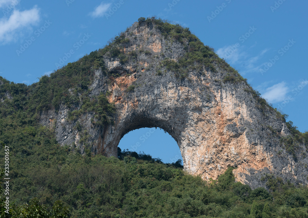 Peak of the Moon Hill one of the top ten sightseeing attractions of China, Yangshuo, Guilin