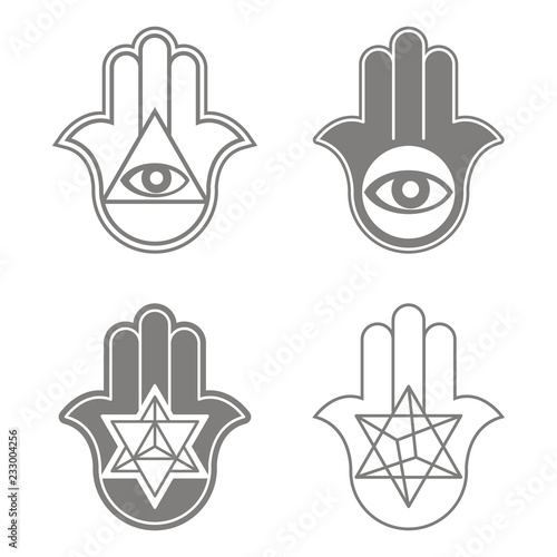 vector icon with Kabbalah symbol Hamsa for your design