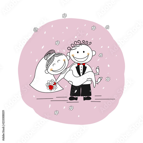 Cute couple just married