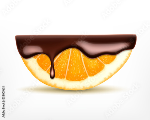 Orange fruit with chocolate